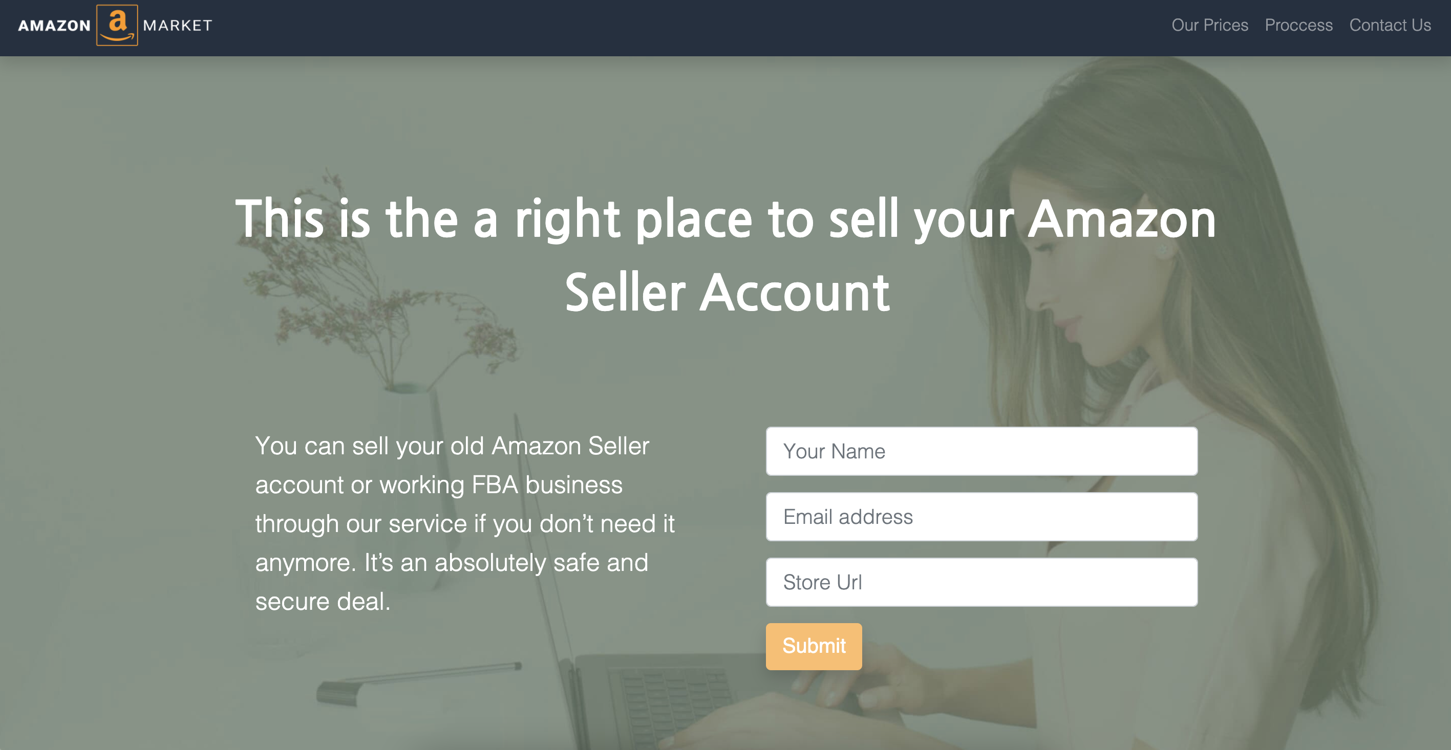 Screenshot of Amazon Market Website