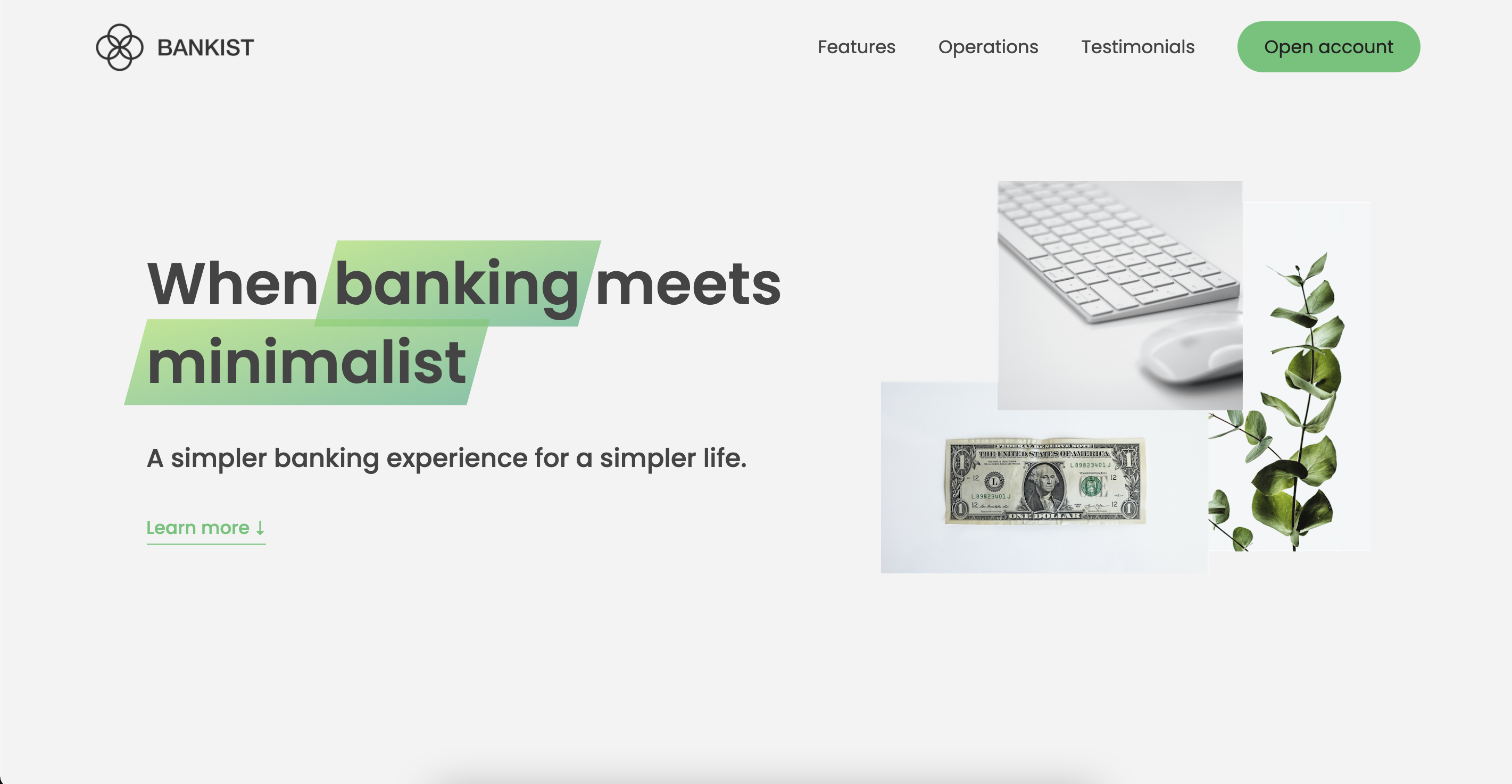 Screenshot of Bankist Website's Landing page